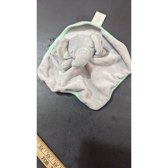 Cloud Island Baby Elephant Washcloth Mint Trim lovey - Picture 6 of 7